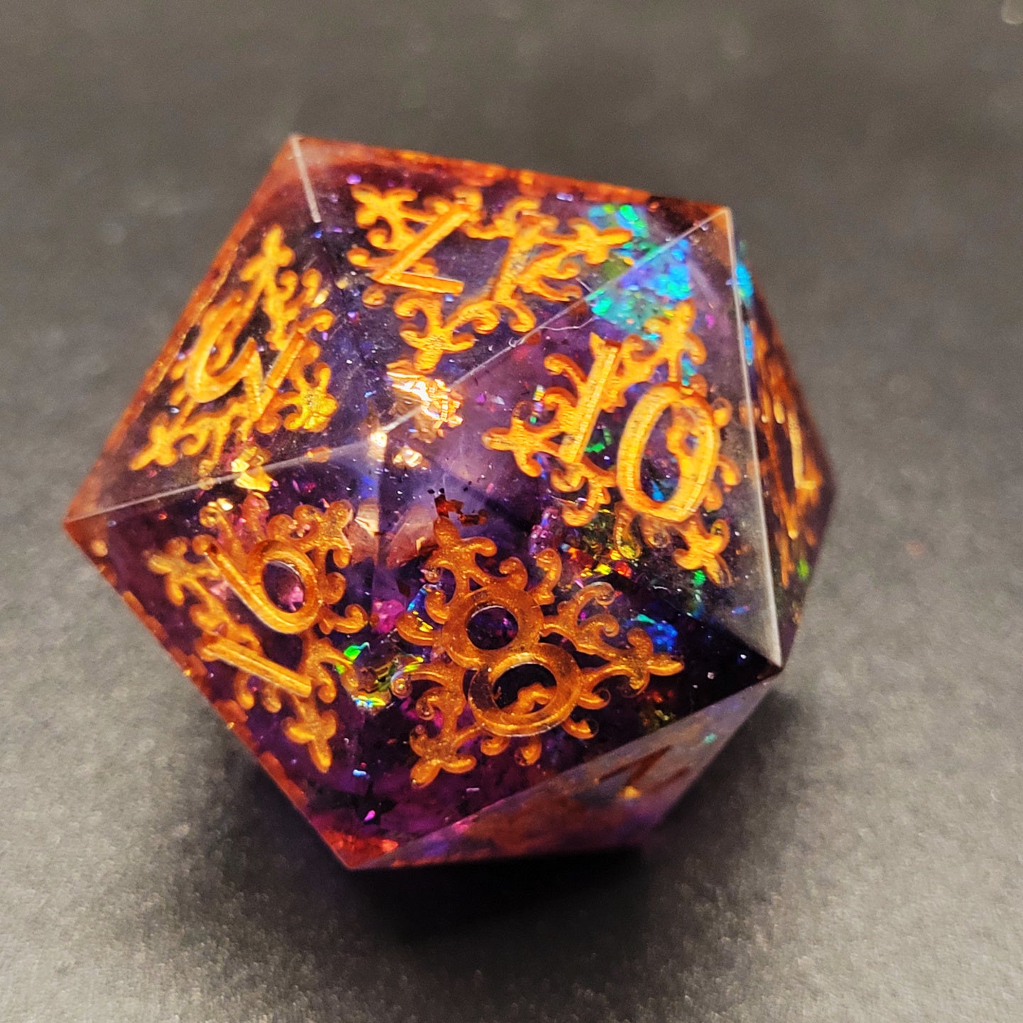 Purple Mosaic - Mega Chonk D20