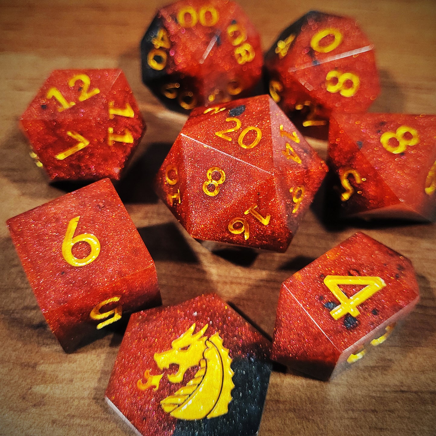 Black and Red - 7 piece set with Coin