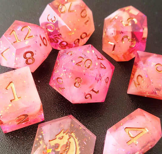 Pink Fluffy Clouds - 7 piece set with Coin