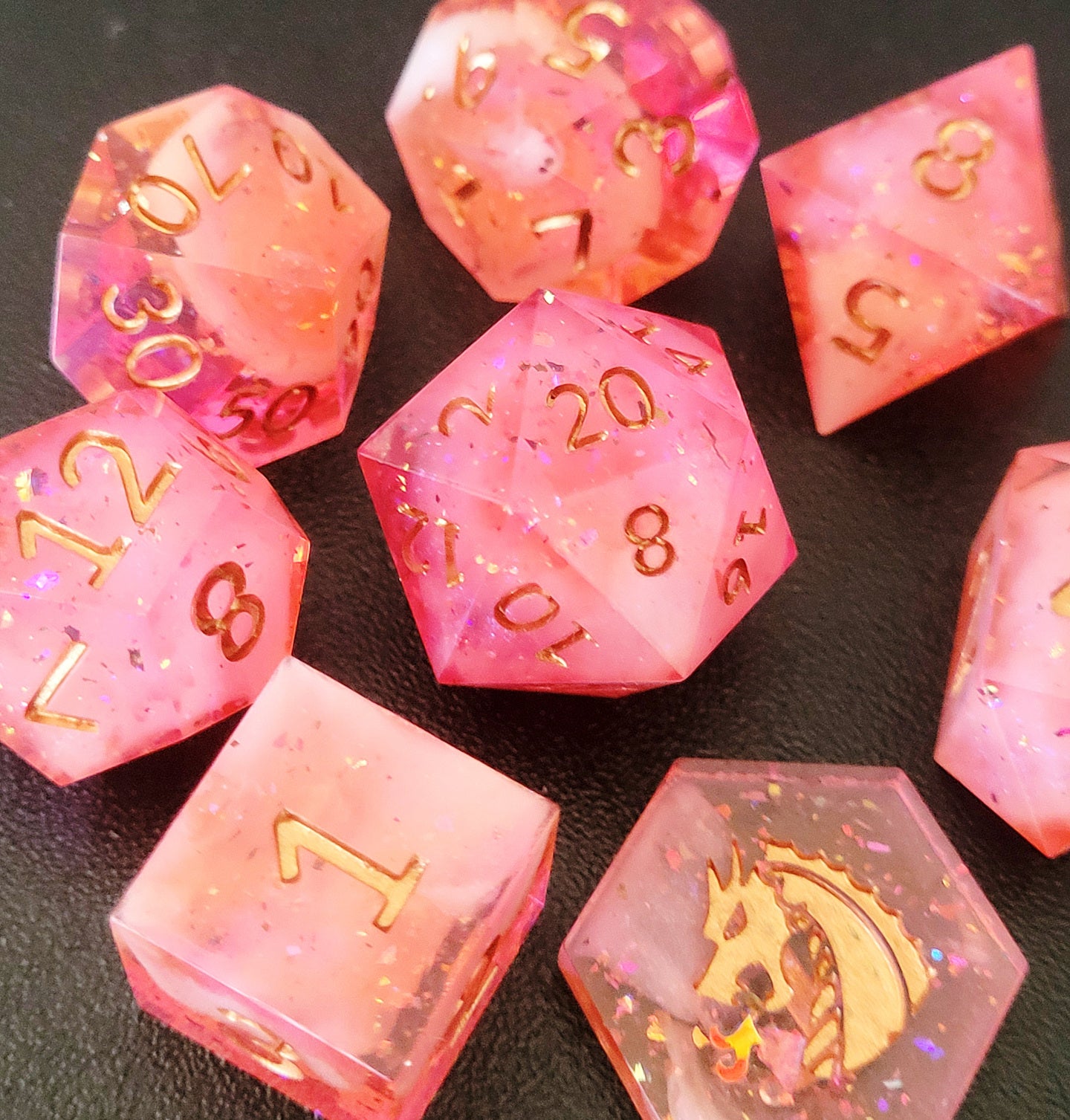 Pink Fluffy Clouds - 7 piece set with Coin