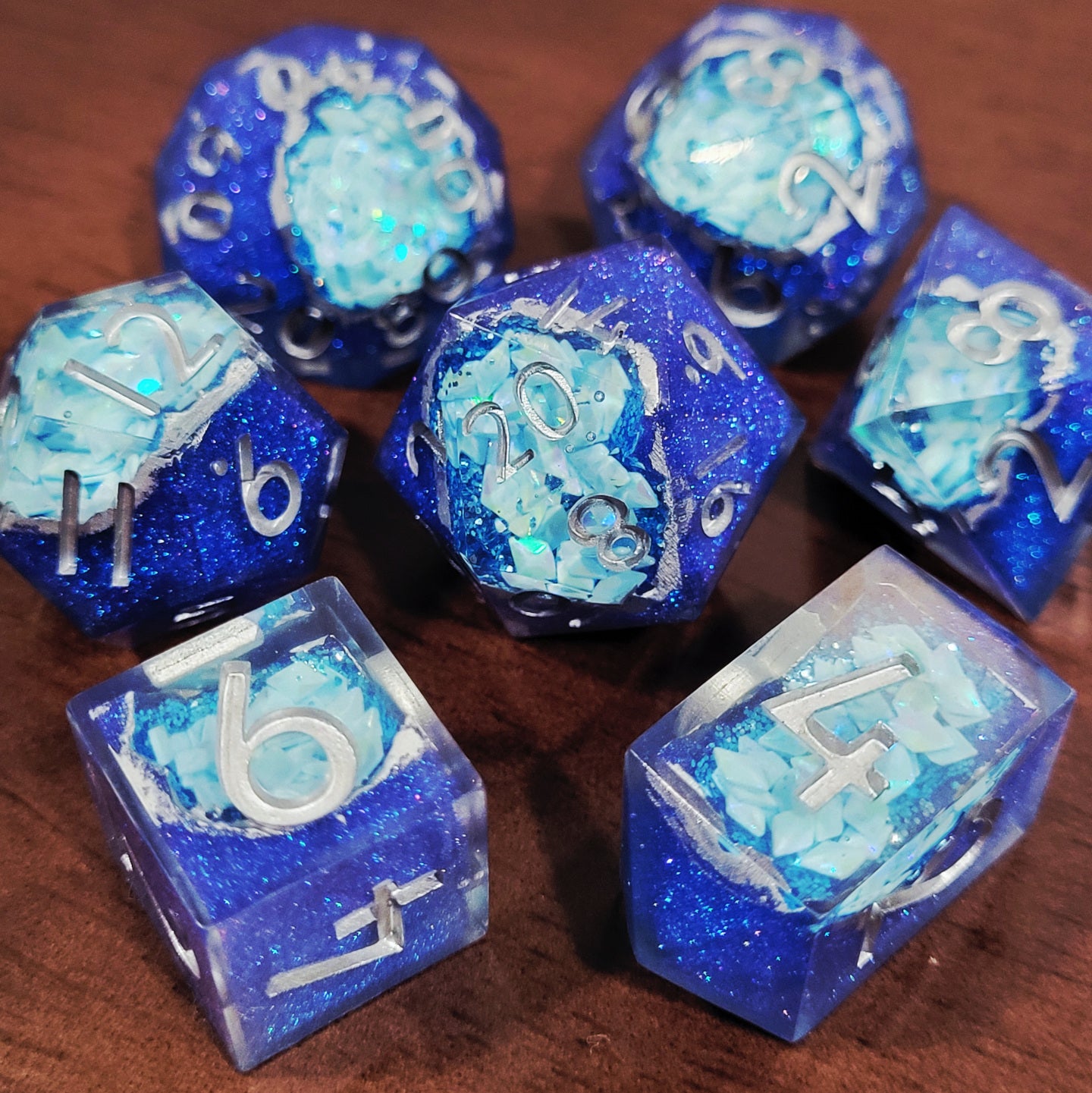 Mystic Blue Geode - 7 piece set