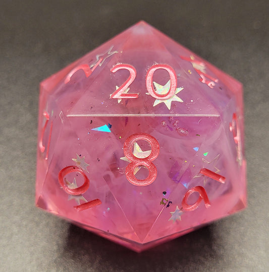 Pink Stars - Mega Chonk D20