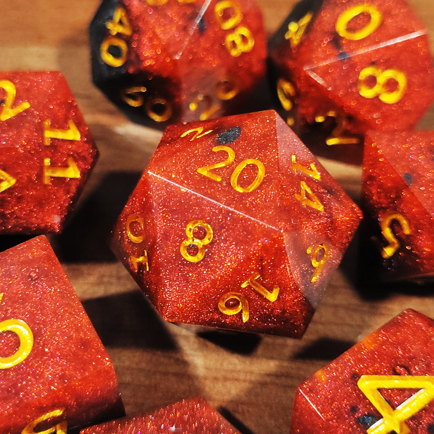 Black and Red  - 7 piece set with Coin