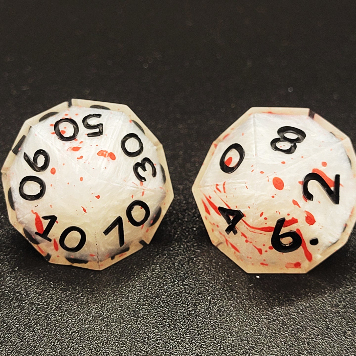 Blood Splatter Dice - 7 piece set