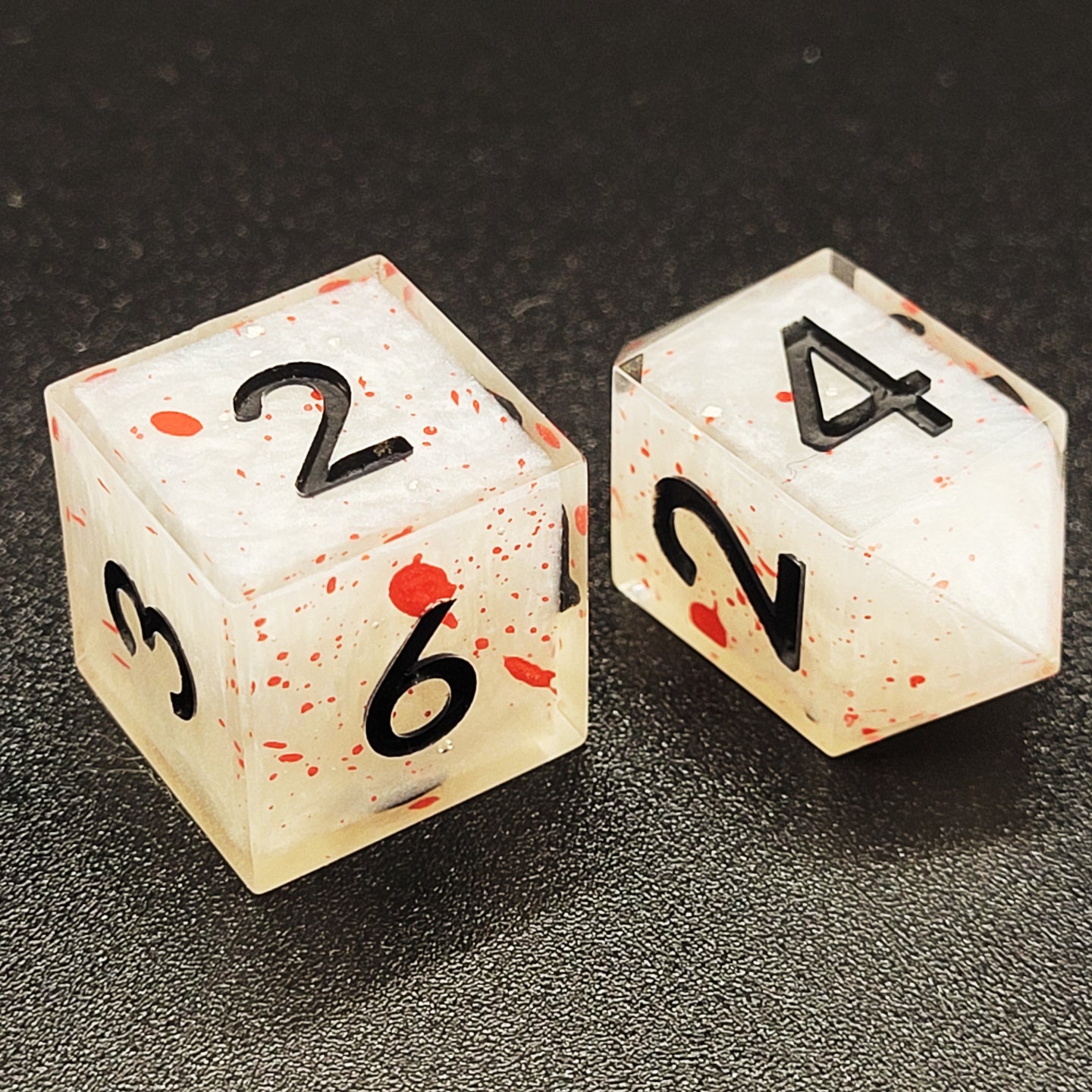 Blood Splatter Dice - 7 piece set