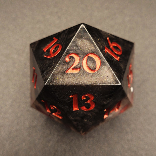 Black and Red - Spindown Mega Chonk D20