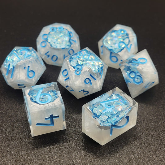 Icy Blue Geode - 7 piece set