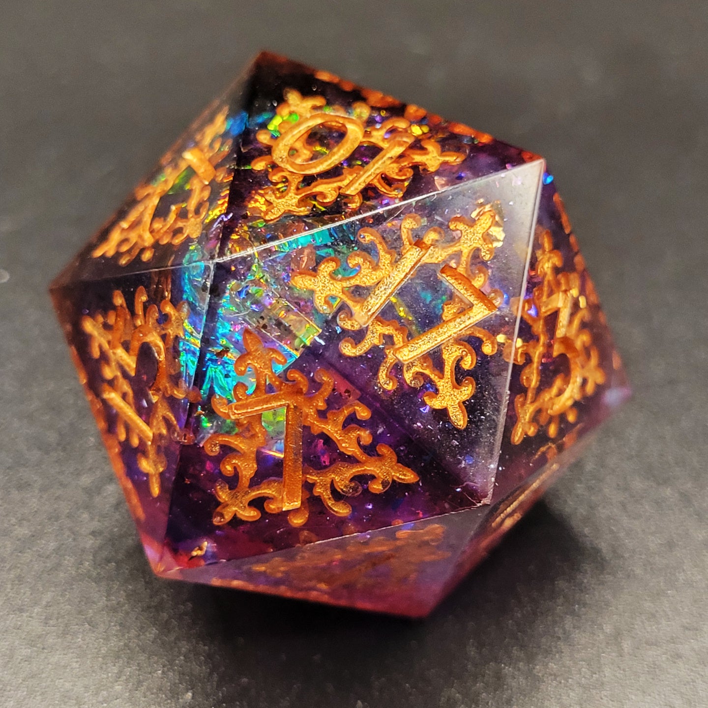Purple Mosaic - Mega Chonk D20