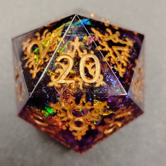 Purple Mosaic - Mega Chonk D20