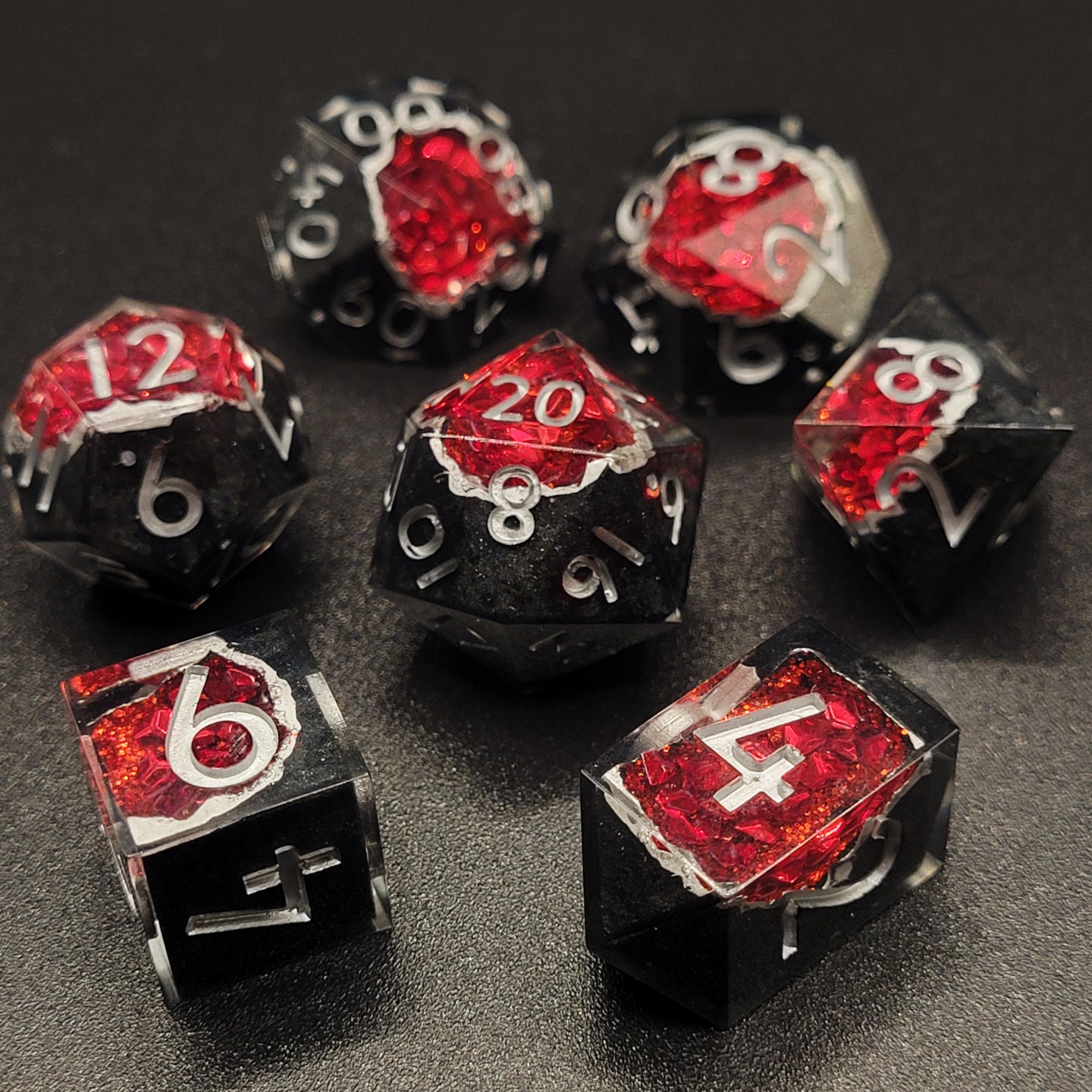 Ruby Red Geode - 7 piece set