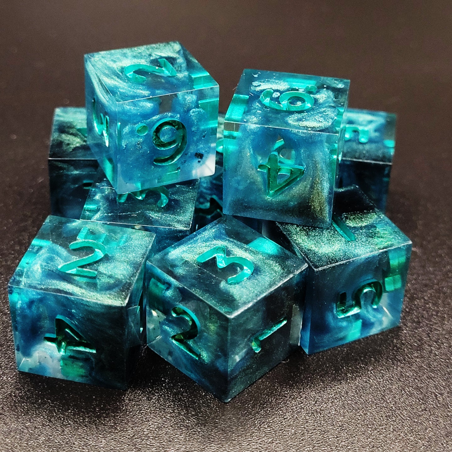 Teal - D6 Set (9 pieces)